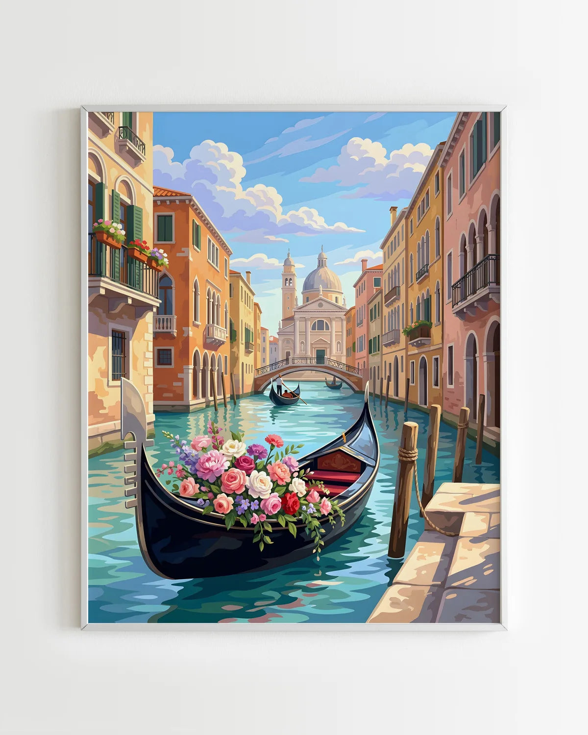 Kit Peinture par Numéros Villes - Gondole fleurie à Venise