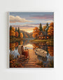 Peinture par Numéros Nature - Chalet Canadien au Lac Automnal