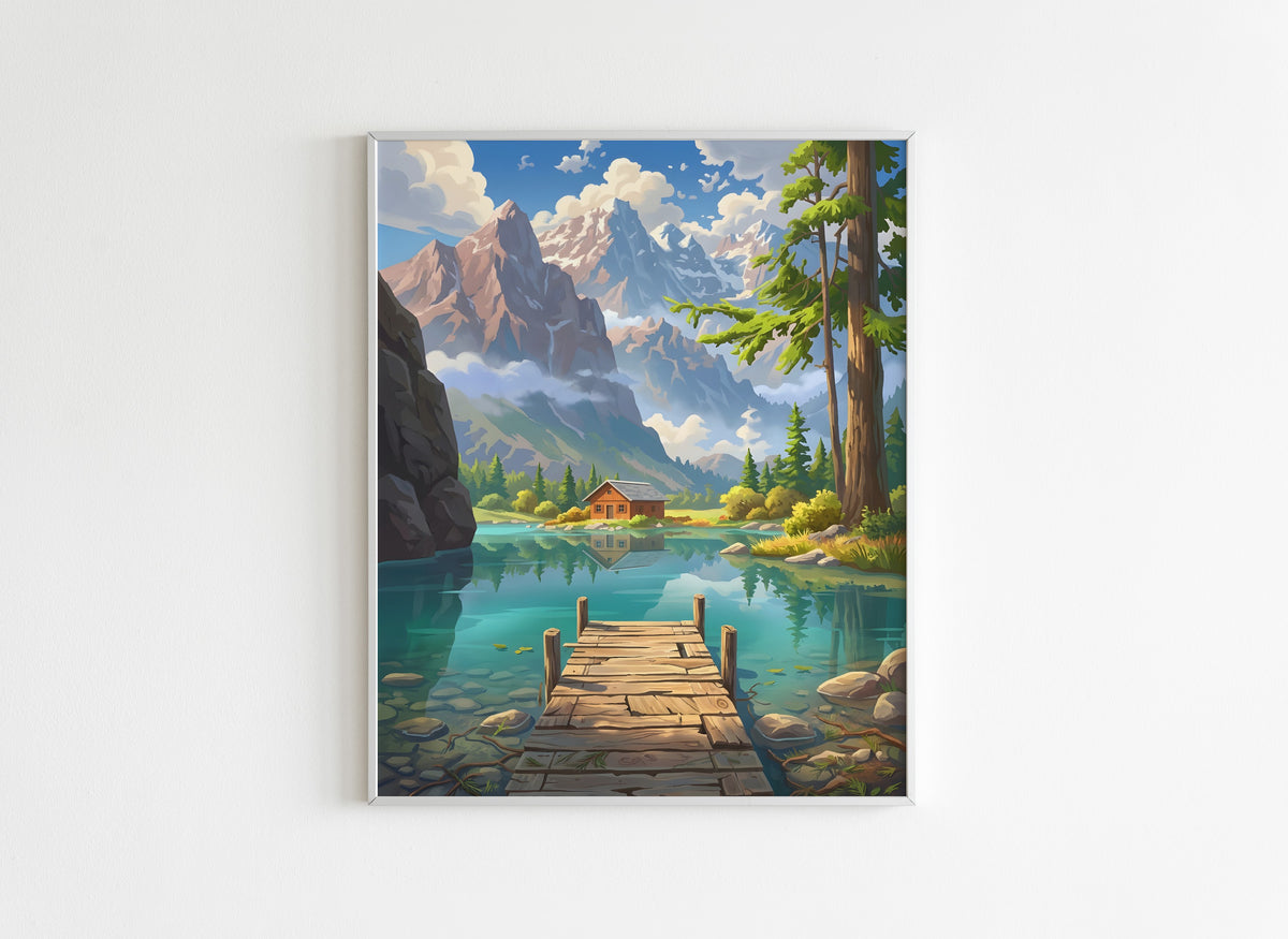 Peinture par Numéros Nature - Refuge du Lac Alpin - Après