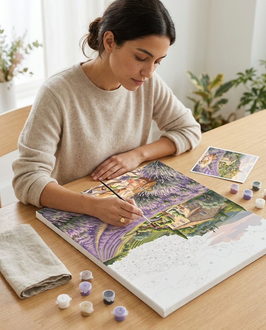 Peinture par Numéros Pique Nique Provençal Monalulu qui se fait peindre