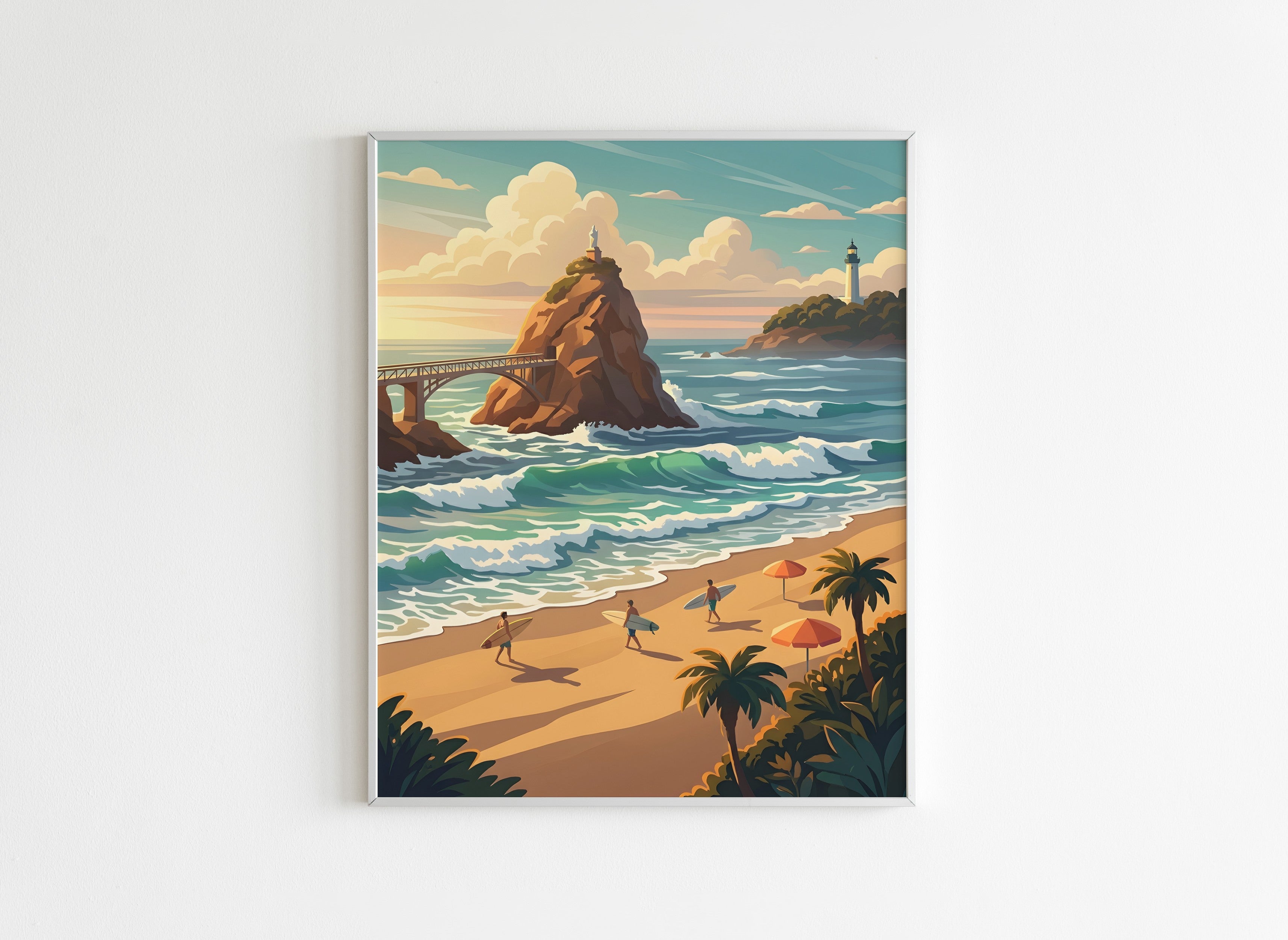 Peinture par Numéros Villes - Couché de soleil à Biarritz - Après