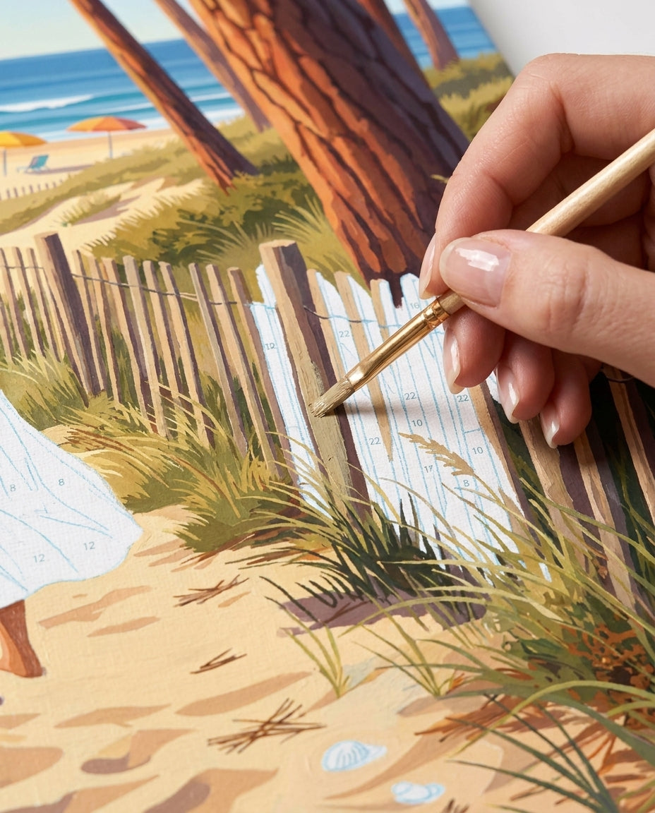 Personne qui peint une Peinture Numeros Plage des Landes