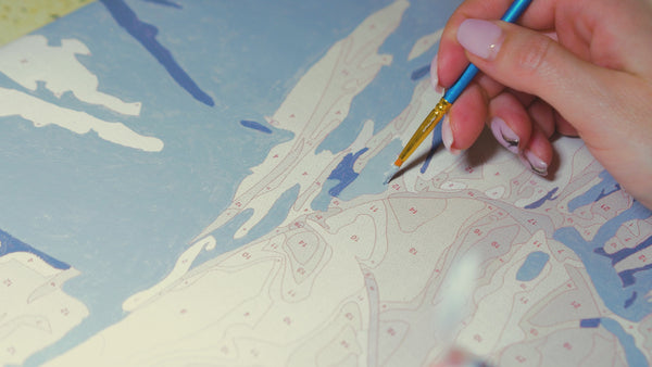 Peinture par numéros - Kit Monalulu en cours de réalisation