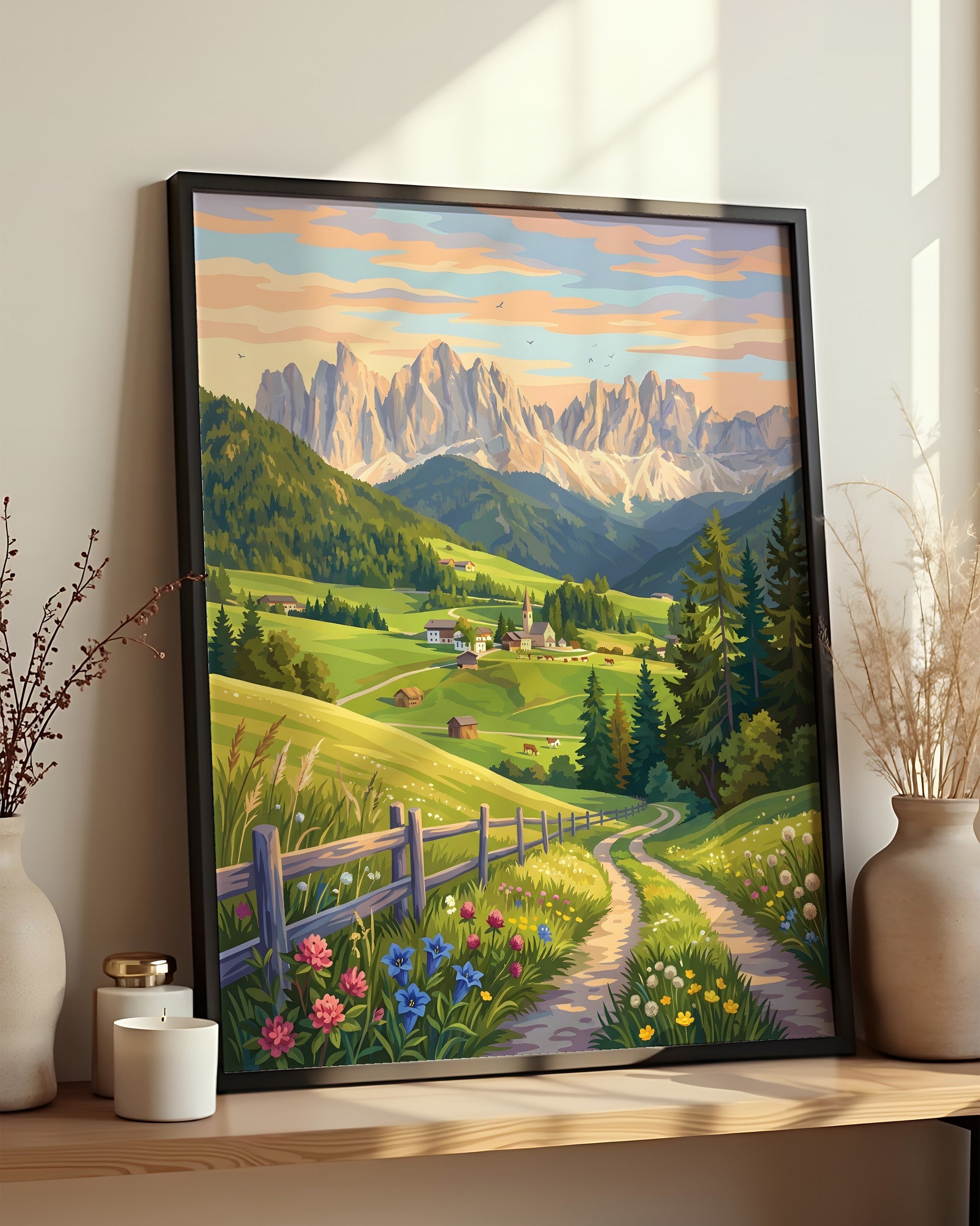 Résultat encadré - Kit Peinture par Numéros - Val di Funes