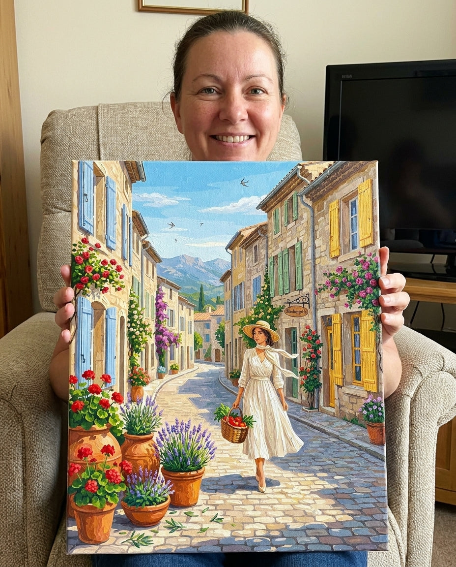 Personne qui peint une Peinture Numeros Rue de Saint Rémy de Provence